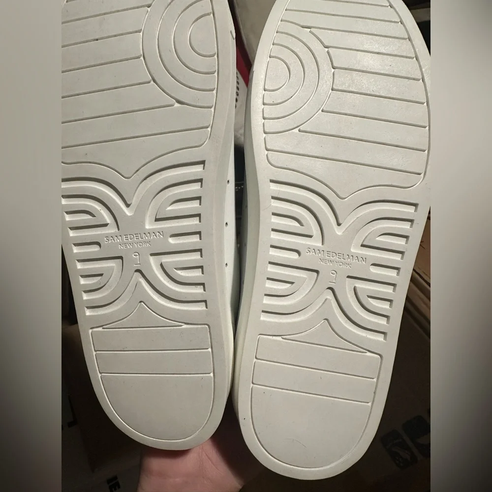 New, No Box: Sam Edelman White Leather Sneakers Ethyl Low Top Women’s Size 9 - Picture 10 of 10
